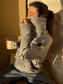 Delaney | Dames Paisley Zip Up Brei Cardigan