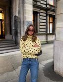 Elise | Dames Polka Dot Hoge Hals Puff Mouw Jacket