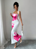 Zoe | Halternekjurk met bloemenprint