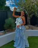 Ellie | Halternek maxi-jurk met ruches