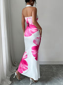 Zoe | Halternekjurk met bloemenprint
