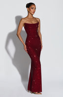 Camila | Red strapless maxi dress