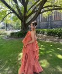Ellie | Halter-neck maxi dress with ruffles