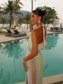 Kylie | Groen gestreepte maxi-jurk
