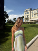 Kylie | Groen gestreepte maxi-jurk