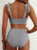 Adele | Dames Bikini Set met Strikband en Hoge Taille voor Buikbedekking