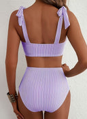 Adele | Dames Bikini Set met Strikband en Hoge Taille voor Buikbedekking