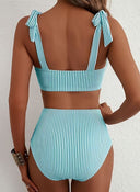 Adele | Dames Bikini Set met Strikband en Hoge Taille voor Buikbedekking