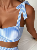 Adele | Dames Bikini Set met Strikband en Hoge Taille voor Buikbedekking