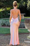 Adriana | Dames Mouwloze Split Zijde Maxi Bruidsgast Jurk