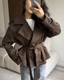 Ainsley | Dames Geleide Dubbelgeknoopte Trenchcoat Jas