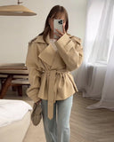 Ainsley | Dames Geleide Dubbelgeknoopte Trenchcoat Jas
