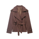 Ainsley | Dames Geleide Dubbelgeknoopte Trenchcoat Jas