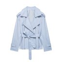 Ainsley | Dames Geleide Dubbelgeknoopte Trenchcoat Jas