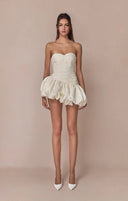 Alia | Dames Strapless Ballon Draped Mini Cocktailjurk