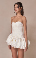 Alia | Dames Strapless Ballon Draped Mini Cocktailjurk