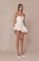 Alia | Dames Strapless Ballon Draped Mini Cocktailjurk