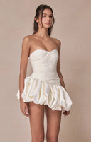 Alia | Dames Strapless Ballon Draped Mini Cocktailjurk