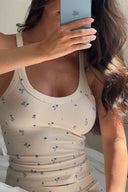 Aliza | Dames Bloemige Scoop Nek Mouwloze Twee Delige Set