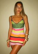 Alyssa | Gestreepte mini-jurk met V-hals