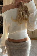 Alyson | Dames Off Shoulder Ribbelrand Gebreide Trui