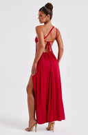 Amanda | Dames Eén-Schouder Split Maxi Prom Dress