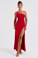 Amanda | Dames Eén-Schouder Split Maxi Prom Dress