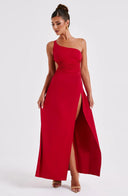 Amanda | Dames Eén-Schouder Split Maxi Prom Dress