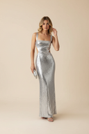 Amelia | Dames Mouwloze Pailletten Maxi Feestjurk