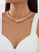 Amoura | Dames Kraagvormige Tapered Drop Ends Open Cuff Ketting