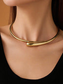 Amoura | Dames Kraagvormige Tapered Drop Ends Open Cuff Ketting