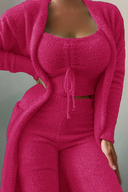 Anneliese | Dames Fuzzy Drie Delige Wijde Pantalon Lounge Set