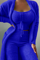 Anneliese | Dames Fuzzy Drie Delige Wijde Pantalon Lounge Set