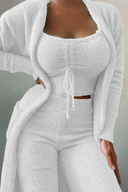Anneliese | Dames Fuzzy Drie Delige Wijde Pantalon Lounge Set
