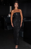Arabella | Dames Strapless Riemsteen Ruit Geometrische Maxi Feestjurk