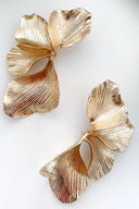 Autumn | Women's Textured Metal Leaf Drop Earrings