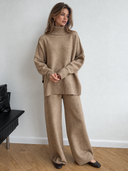 Baylor | Vrouwen Lange Mouwen Turtleneck Gebreide Twee-Delige Set