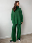 Baylor | Vrouwen Lange Mouwen Turtleneck Gebreide Twee-Delige Set