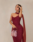 Bindi | Strapless Maxi Bruidsgast Jurk voor Dames met Sjaal