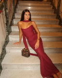 Bindi | Strapless Maxi Bruidsgast Jurk voor Dames met Sjaal