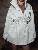 Brenda | Dames Utility Jacket met Trekkoord in de Taille en Hoge Hals