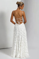 Briar | Dames Bloemen Mouwloze Maxi Herfst Bruidsgast Jurk