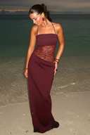 Brietta | Dames Mouwloze Kant Maxi Zomerjurk