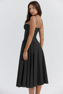 Calliope | Dames Mouwloze Gestructureerde Midi Zomerjurk