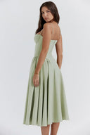 Calliope | Dames Mouwloze Gestructureerde Midi Zomerjurk