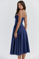 Calliope | Dames Mouwloze Gestructureerde Midi Zomerjurk