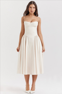 Calliope | Dames Mouwloze Gestructureerde Midi Zomerjurk