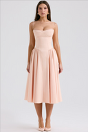Calliope | Dames Mouwloze Gestructureerde Midi Zomerjurk