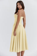Calliope | Dames Mouwloze Gestructureerde Midi Zomerjurk