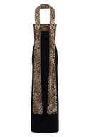 Camryn | Dames Strapless Luipaard Maxi Jurk met Sjaal